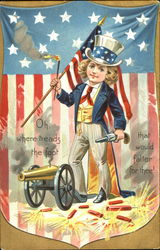 Patriotic Boy Postcard