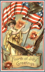 Fourth Of July Greetings 4th of July Postcard Postcard