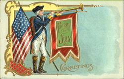 Fourth Of July Greetings Postcard