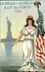 Hurrah! Hurrah! July The Forth 1776 4th of July Postcard Postcard