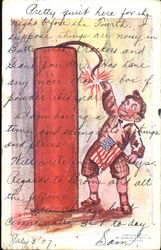 Giant Firecracker 4th of July Postcard Postcard