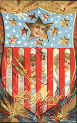 4th Of July Girl Postcard