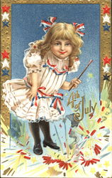 4th Of July Girl Postcard