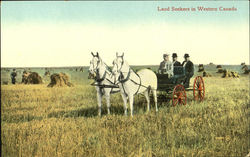 Land Seekers In Western Canada Postcard