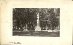 Scene In City Park Geneseo, IL Postcard Postcard