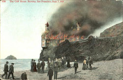 The Cliff House Burning Postcard