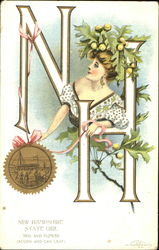 New Hampshire State Girl Postcard