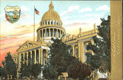 State Capitol Gold Embossed Sacramento, CA Postcard Postcard