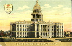 State Capitol Gold Embossed Denver, CO Postcard Postcard