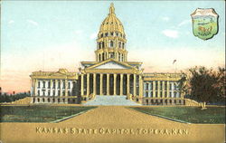 Kansas State Capitol Gold Embossed Postcard