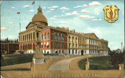 State House Gold Embossed Boston, MA Postcard Postcard