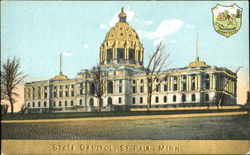 State Capitol Gold Embossed St. Paul, MN Postcard Postcard