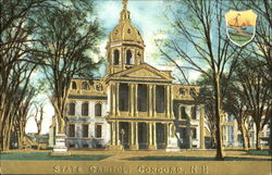 State Capitol Gold Embossed Concord, NH Postcard Postcard