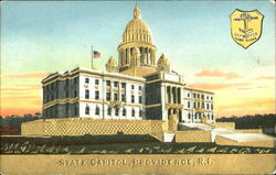 State Capitol Gold Embossed Providence, RI Postcard Postcard