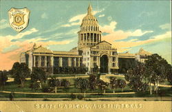 State Capitol Gold Embossed Austin, TX Postcard Postcard