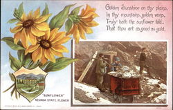 Sunflower Nevada State Flowers & Seals Postcard Postcard