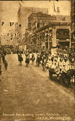 Second Ave. During Golden Potlatch Seattle, WA Postcard Postcard