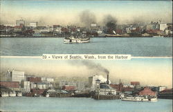 View Of Seattle From Harbor Postcard