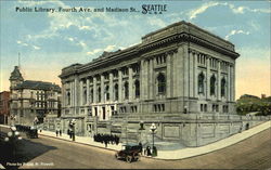 Public Library, Fourth Ave. and Madison St Postcard