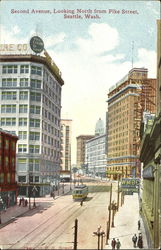 Second Avenue Looking North, Pike Street Seattle, WA Postcard Postcard