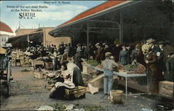 Some Of The Out-Door Stalls At The Public Market Seattle, WA Postcard Postcard