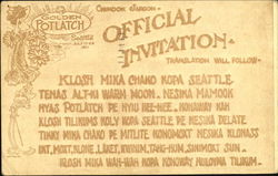 Golden Potlatch Official Invitation Seattle, WA Postcard Postcard