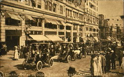 Electric Autos In Golden Potlatch Parade Seattle, WA Postcard Postcard