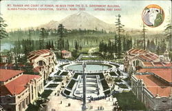 Mt. Rainier And Court Of Honor Seattle, WA Postcard Postcard