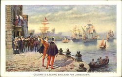 Colonists Leaving England For Jamestown Postcard