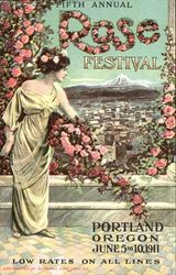 Fifth Annual Rose Festival Portland, OR Exposition Postcard Postcard