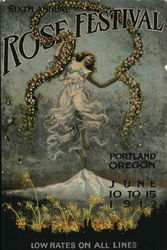 Sixth Annual Rose Festival Portland, OR Exposition Postcard Postcard