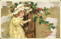 Christmas Greetings Children Postcard Postcard