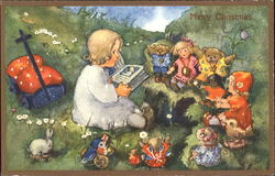 Girl with Toys Dolls Children Postcard Postcard