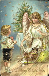 Angel & Boy with Toys Angels Postcard Postcard