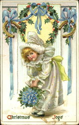 Girl with Flowers Children Postcard Postcard