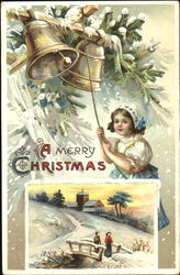 Girl Ringing Bells Postcard