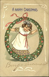 Girl in Wreath Postcard