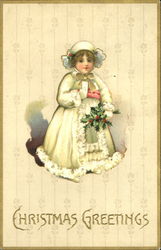 Girl in White Dress Postcard