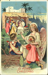 Children at Nativity Postcard Postcard