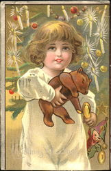 Girl with Teddy Bear Postcard