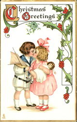 Children Mistletoe Postcard Postcard