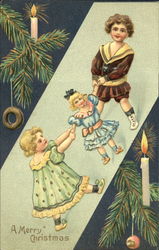 Children with Doll Postcard Postcard