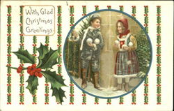 Children Snowballs Postcard