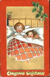 Children in Bed Postcard