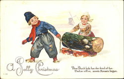 Yule Log Postcard