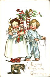 Children with Toys Postcard