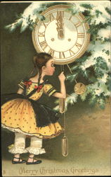 Girl Clock Children Postcard Postcard