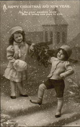 Happy Christmas And New Year Children Postcard Postcard