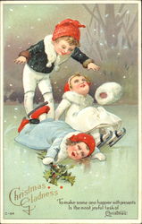 Ice Skating Children Postcard Postcard