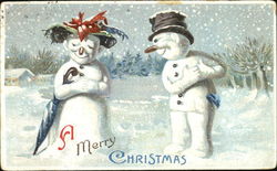 Snowmen Love Postcard Postcard